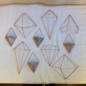 Umbra Trigg and Prisma Wall Hanging Planters Rose Gold + Grey